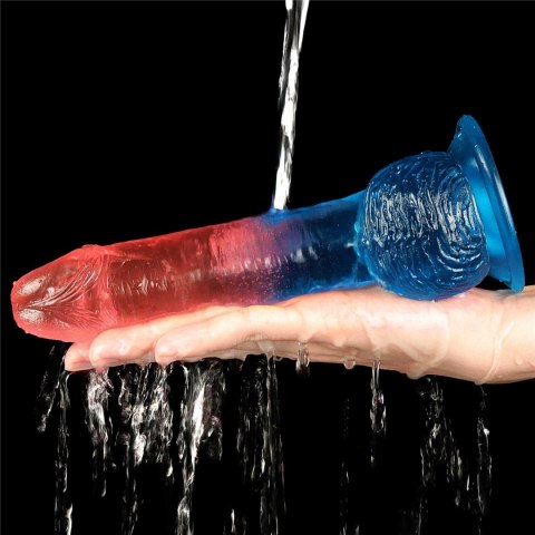 Dildo z przyssawką niebiesko-czerwone 19cm LoveToy