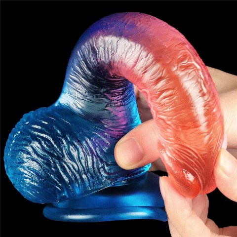 Dildo z przyssawką niebiesko-czerwone 19cm LoveToy
