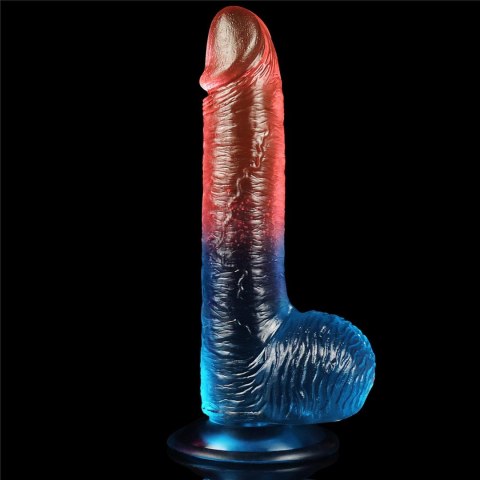 Dildo z przyssawką niebiesko-czerwone 19cm LoveToy
