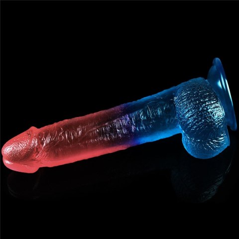 Dildo z przyssawką niebiesko-czerwone 23cm LoveToy