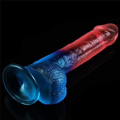 Dildo z przyssawką niebiesko-czerwone 23cm LoveToy