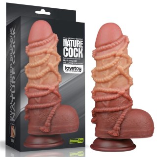 Dildo teksturowane 24cm Dual layered Platinum Silicone Cock with Rope LOVETOY