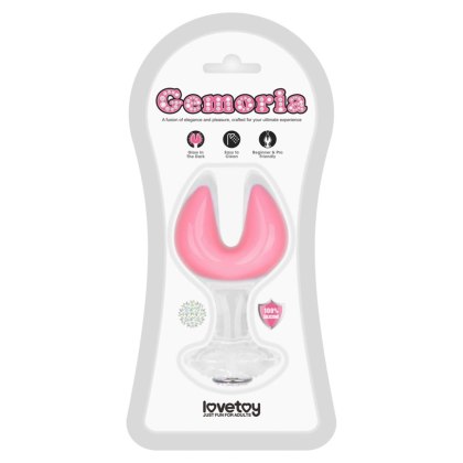Gemoria Silicone Butt Plug - Dual Crescent (Glow-In-The-Dark)