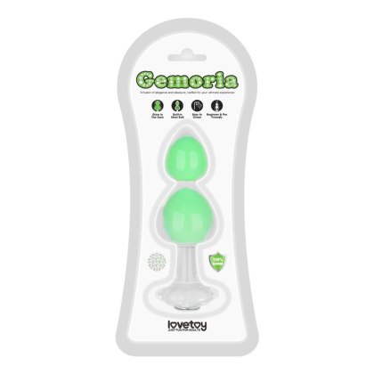 Gemoria Silicone Butt Plug (Glow-In-The-Dark) - green
