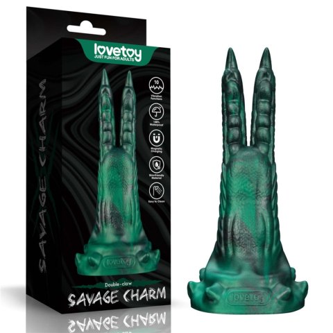 Dildo wibrujące 19cm Savage Charm Double-Claw Vibrating Silicone Dildo LOVETOY