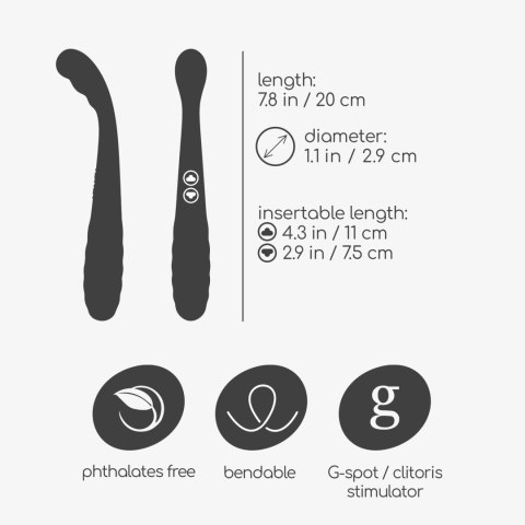 Wibrator Do Punktu G Typu Wand Silikonowy Dwustronny Akumulatorowy - Pixie