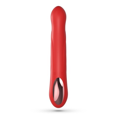 Czerwony Wibrator Króliczek Z Ruchomym Trzonem Posuwisto-Zwrotny Silikonowy USB - CRUSHIOUS Lapin