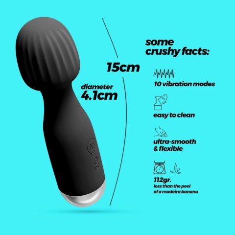 Masażer Crushious Wanderlust Mini Wand 10 Trybów USB Ładowany Czarny - Crushious