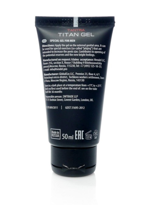 Żel na powiększenie Penisa Titan GEL 50ml Hendel