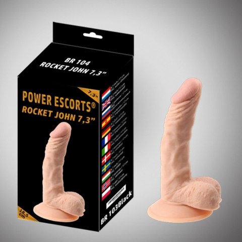 Dildo realistyczne cieliste 18.5cm Rocket john POWER ESCORTS