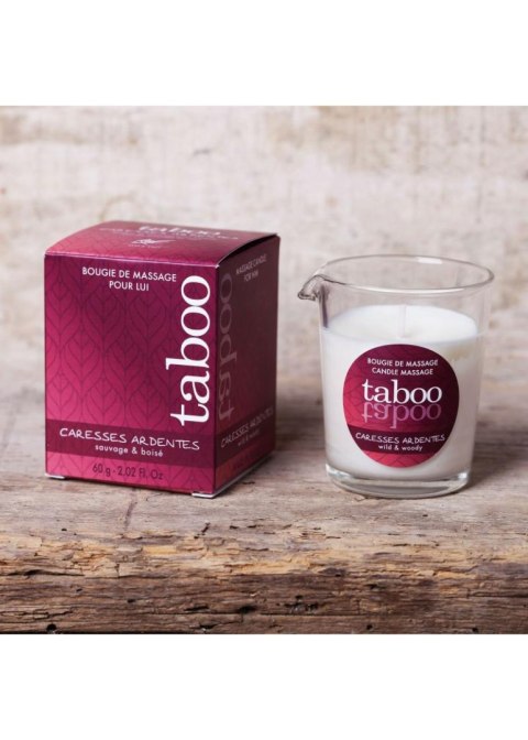 Świeca do masażu zamieniająca się w krem paproć i drzewa Caresses Ardentes 60g Taboo