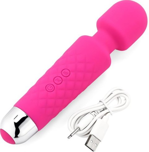 Masażer Różdżka Akumulatorowy Silikonowy Różowo-Fioletowo-Czarny Iwand Bodywand