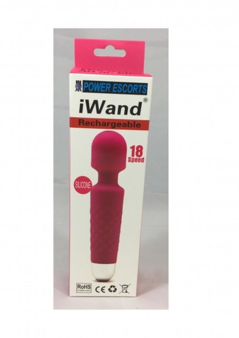 Masażer Różdżka Akumulatorowy Silikonowy Różowo-Fioletowo-Czarny Iwand Bodywand