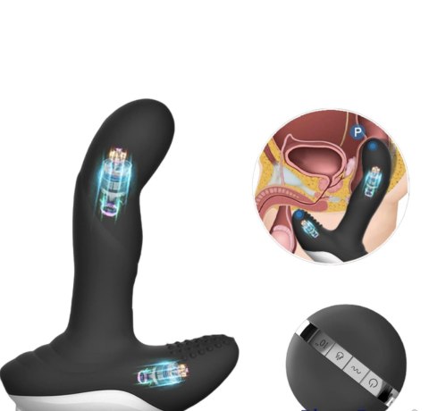 Wibrujący Masażer Prostaty Luxury Play Silikonowy USB 7 Funkcji Z Pulsacją I Ogrzewaniem Czarny